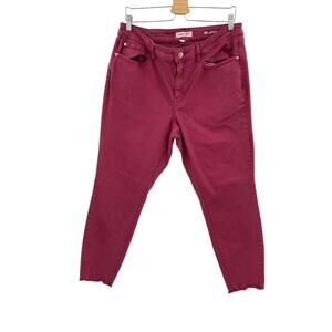 Warp and Weft JFK New York City Skinny Jeans Sangria Red Size 16 x 26‎